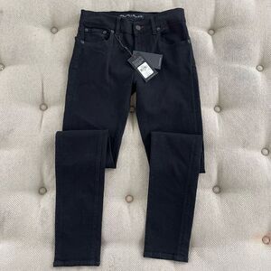 NWT Ralph Lauren Black Label Cigarette Leg Black Denim Jeans $325 28